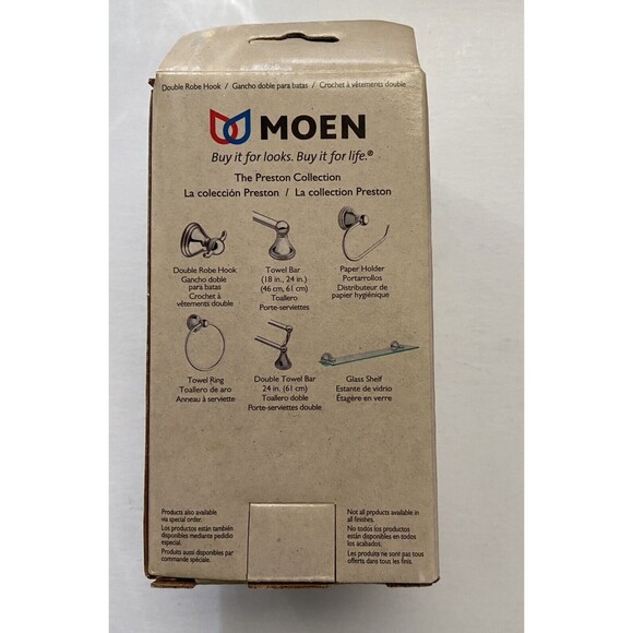 Moen Preston Double Robe Hook Chrome Die Cast Zinc NIB - Picture 4 of 6